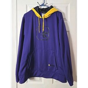 AND1 Mens Long Sleeve Purple & Yellow Pullover Hoodie Basketball
